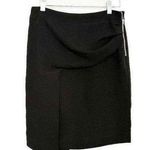 IRO Paris Brooke Draped Black Zip Ruched Side Skirt Size FR 38/US 6 Asymmetrical Photo 0