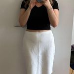 Carmen Marc Valvo CARMEN White Ribbed Pencil Midi Skirt Large Photo 4