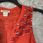 Lucky Brand Orange Sheer Embroidered Button Up Shirt - Size Small - Sleeveless Photo 1