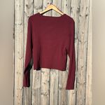 Good American Virgo Rib Zip Front Sweater In OXBlood Photo 14