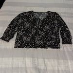 Karl Lagerfeld  Black and White Floral Blouse NWOT Photo 1