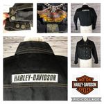 Harley Davidson vintage denim black jacket Ladies cotton size small Photo 1
