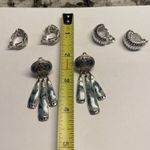 Lot Of 3 Silver Tone Costume Earrings Screw On Clip Photo 7