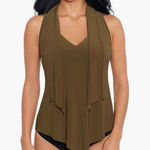 NWT Magicsuit Women's Charmlife Izzy Tankini Top size 10 green swimsuit Photo 0