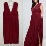 ASOS NWOT  Premium Lace insert Pleated Maxi Dress, Size 14 Photo 1