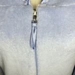 Oscar de la Renta  Ladies S/M Baby Blue Plush Full Zip Lg Sleeve Robe Housecoat Photo 5