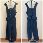 Free People  We The Free Hazel Black Denim Jumpsuit Small Photo 1