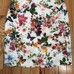 Loft Ann Taylor  pencil skirt. Size 2 White floral butterfly skirt with zipper. Photo 2