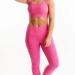 Zyia Active | Pink Ribbed Muted Magenta Hi-Rise Crop Leggings Size Medium (6-8) Photo 0