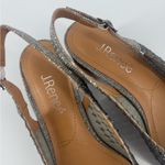 J. Renee Pranil Size 7 M Pewter Silver Rhinestone Slingback Pumps Block Heel Photo 2