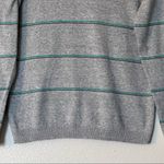 DC Gray with Green/Black Stripes Crew Neck Sweater Size Small Photo 3