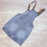 Rare SpongeBob Womens Pride Rainbow Denim Overall Skirt Jean Dress m Hot Topic Yellow Size XL Photo 4