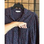 Beach Lunch Lounge Womens Top Sz large Navy Pink Hearts Long Sleeves Fairycore Blue Photo 2