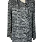 AB Studio X-Large Cardigan Jacket 1-Button Striped Long Sleeve Stretch Draped Photo 0