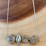 NWT Silver Seashell Bar Necklace Photo 2