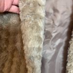 Elle  Women’s Faux‎ Fur Vest Tan Rose Swirl Pattern Texture Size XL Photo 3