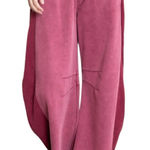 Blue Velvet contrast Joggers. Burgundy. Size Large Photo 0