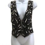 Vintage Silk Sequin Vest Black Photo 0