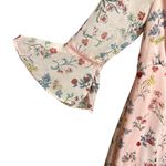 Disney  Beauty and the Beast Dress Pink Floral Babydoll Belle Sleeve Cosplay Sz M Photo 5