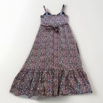 J.Crew  ditsy Floral Maxi Dress 8 linen cotton Tiered Ruffle Boho Cottage garden Photo 1