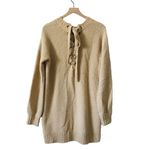Lovers + Friends  Suki knit Sweater Dress Tie Back taupe S cozy stretchy Photo 3