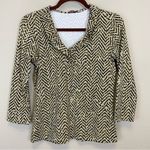 J. McLaughlin  Durham Ruffle Neck 3/4 Sleeve Jersey Catalina Cloth Top Black‎ XS Photo 0