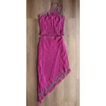 Scala Vintage  Beaded 2-Piece Magenta Formal Set | Y2K Asymmetrical Skirt set Photo 1