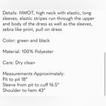 Ghospell Green High Neck Long Sleeve Maxi Dress Small NWOT Photo 6