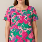 Silk Land Multicolor 100% Silk top size medium Pink Photo 0