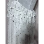 Storia  Embroidered Glitter Star Print Ruffle White Mini Dress Size S Whimsical Photo 8