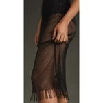 Anthropologie  Black Mesh Fringe Midi Dress NWT Sz. S Photo 2