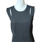 Carmen Marc Valvo  Elegant Black Sleeveless Dress with Front Cutout Sz 6 Photo 2