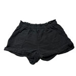 Aerie  Gauze Shorts Black Elastic Waist Pockets Size M Photo 3