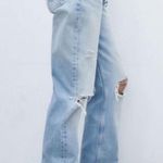 ZARA  distressed straight jean Photo 1