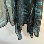 Lulus Lulu’s| Black and Teal Leaf Print Handkerchief Dress sz Small Photo 2