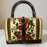 Vintage 1950s Tano Of Madrid Handbag Made in Spain Tapestry Hard Shell Bag Red Photo 0