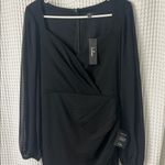 Lulus  Regal Elegance Black Long Sleeve Surplice Mermaid Maxi Dress NWT Medium Photo 5