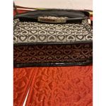 Faux Alligator & Fabric Handbag, Embossed Hearts Blackw/ Silver Heart Accents Photo 5