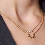 Boutique NEW Women’s Half Sun Yellow Gold Filled Adjustable Necklace, 16-18”‎ Photo 4