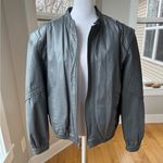 Vintage Berman’s Gray Leather Jacket Coat Fur Lining Sz 16 70’s 80’s Fits Sz M Photo 0
