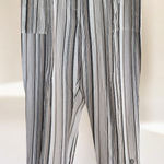Chico's "Knit" Earth Tones Striped Pull On Pants Size 1.5 Casual Stretch Capri Photo 0