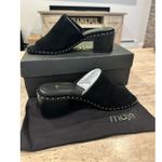 Maje NEW In Box Wave Suede Black Block Heel Mules Womens 38 / 7.5 Photo 6