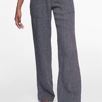 Athleta Stripe Bali Linen Trouser Straight Leg Pant in Blue Stripe Size 4 Photo 0