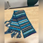 Athleta Fair Isle Y2K Fringe Scarf Winter Cozy Warm Photo 6