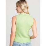 Old Navy | Pastel Lime Green Sleeveless Rib-Knit Cropped Polo | Small Photo 1
