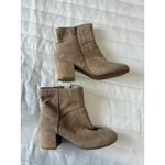 Nine West Get Going Ankle Boots 6M Beige Suede 2.25" Heel Round Toe Photo 1