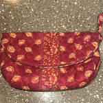 MAGGIB Quilted Makeup Cosmetic Bag Travel Pouch Red Floral Photo 0