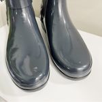 Hunter Refined Quilted Gloss Chelsea Rain Boots in Slate Grey Size 10 Photo 3