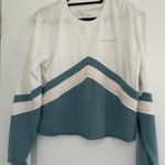 Spiritual Gangster NEW VARSITY CROPPED CREAM CHEVRON SWEATSHIRT SIZE L Photo 0