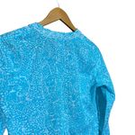 Lilly Pulitzer Sarasota Beaded Tunic Shorely Blue Ice Cake Small 100% Cotton Photo 4